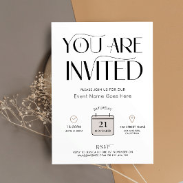 Minimale Neutrale Colors Elegant Business Event Kaart