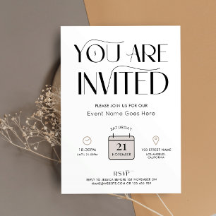 Minimale Neutrale Colors Elegant Business Event Kaart