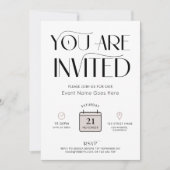 Minimale Neutrale Colors Elegant Business Event Kaart (Voorkant)