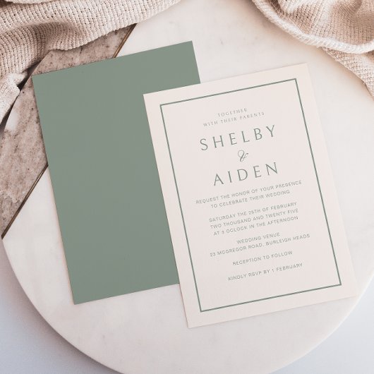 Minimale Neutrale Elegante Moderne Bruiloft Kaart