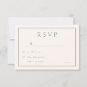 Minimale Neutrale Elegante Moderne Bruiloft RSVP Kaartje (Voorkant)