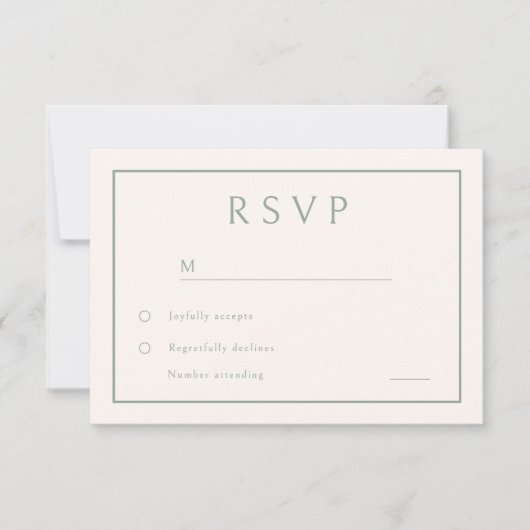 Minimale Neutrale Elegante Moderne Bruiloft RSVP Kaartje (Voorkant)