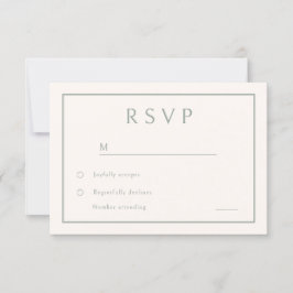 Minimale Neutrale Elegante Moderne Bruiloft RSVP Kaartje