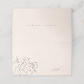 Minimale neutrale fijne tekenbruiloft plaatskaartje (Buitenkant ongevouwen)