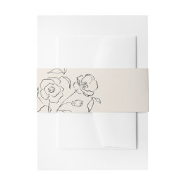 Minimale neutrale fijne tekenbruiloft uitnodigingen wikkel