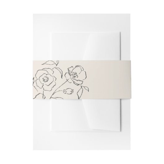 Minimale neutrale fijne tekenbruiloft uitnodigingen wikkel (Voorkant Voorbeeld)