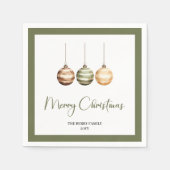 Minimale neutrale kerstboom gepersonaliseerde serv servet (Voorkant)
