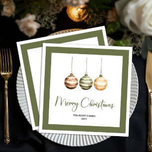 Minimale neutrale kerstboom gepersonaliseerde serv servet