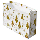 Minimale neutrale kerstboom groot cadeauzakje (Achterkant Gekanteld)