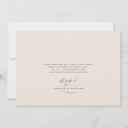 Minimale Neutrale Kleurbruiloft Hartelijk dank (Achterkant)