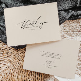 Minimale Neutrale Kleurbruiloft Hartelijk dank