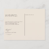 Minimale neutrale kleurenweddenschap Bedankt Briefkaart (Achterkant)