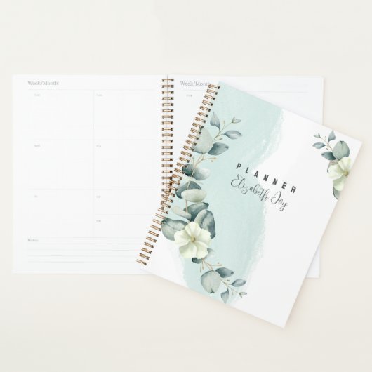Minimale neutrale Sage Floral  Planner (Display)