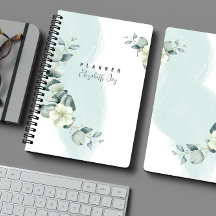 Minimale neutrale Sage Floral  Planner