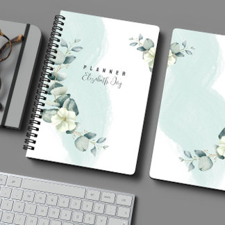 Minimale neutrale Sage Floral  Planner