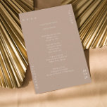 Minimale neutrale Tan Cream Wedding Dinner Menu<br><div class="desc">Deze minimale menukaart in afgeronde vorm biedt uw menu van het diner of het trouwmenu op een neutrale,  bruine crèmeachtergrond. Ideaal voor een moderne bruiloft of een andere elegante en eenvoudige gebeurtenis. Alle kleuren van deze trouwmenukaart - achtergrond en tekst - kunnen in het ontwerpgereedschap worden gewijzigd.</div>