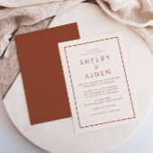 Minimale neutrale terracotta moderne bruiloft kaart