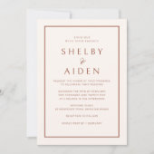 Minimale neutrale terracotta moderne bruiloft kaart (Voorkant)