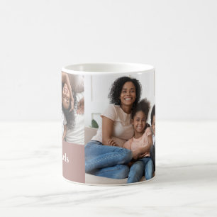 Minimale Neutrale Twee Foto met Naam Koffiemok
