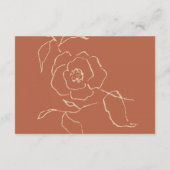 Minimale Neutrale Zonsondergang Roest Bruiloft Acc Informatiekaartje (Achterkant)