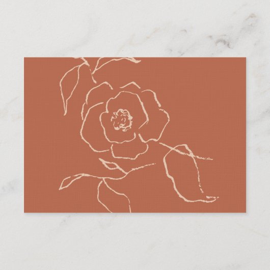 Minimale Neutrale Zonsondergang Roest Bruiloft Acc Informatiekaartje (Achterkant)