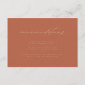 Minimale Neutrale Zonsondergang Roest Bruiloft Acc Informatiekaartje (Voorkant)