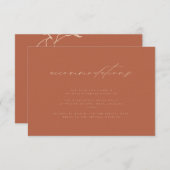 Minimale Neutrale Zonsondergang Roest Bruiloft Acc Informatiekaartje (Voorkant / Achterkant)