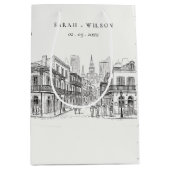 Minimale New Orleans Louisiana-schets bruiloft Medium Cadeauzakje (Voorkant)