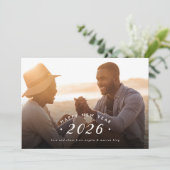 Minimale New Year Photo Overlay Flat Feestdagenkaart (Staand voorkant)