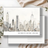 Minimale New York City Skyline Aquarel Reis Briefkaart