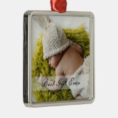 Minimale Newborn Best Cadever Ever Custom Photo Metalen Ornament (Rechts)