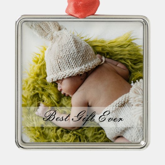 Minimale Newborn Best Cadever Ever Custom Photo Metalen Ornament (Voorkant)