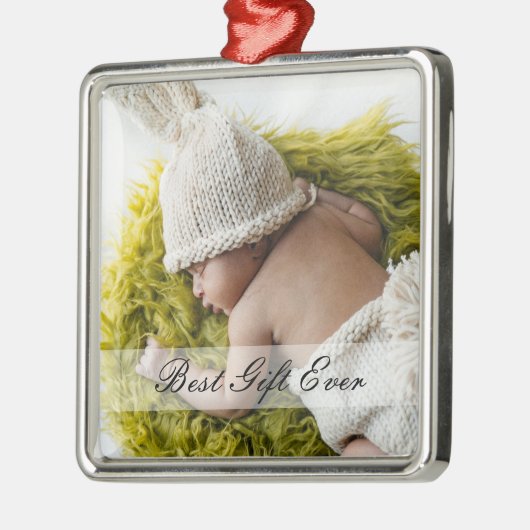 Minimale Newborn Best Cadever Ever Custom Photo Metalen Ornament (Links)