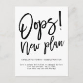 Minimale nieuwe plan bruiloft verandert de datum aankondigingskaart (Voorkant)