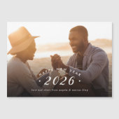 Minimale nieuwjaars foto-overlay Magnetische Kaart (Voorkant)