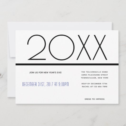Minimale nieuwjaarse feestdag | Uitnodiging (Voorkant)