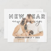 Minimale nieuwjaarsfotovakantie briefkaart (Voorkant / Achterkant)