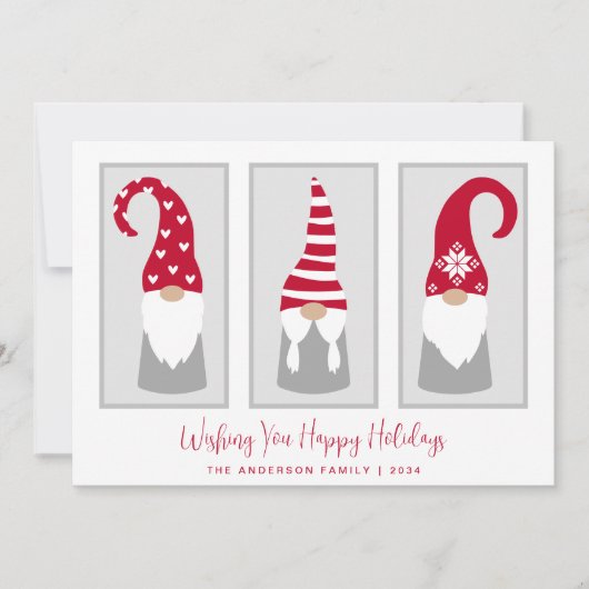 Minimale Noordse Kerstmis Feestdagenkaart (Voorkant)