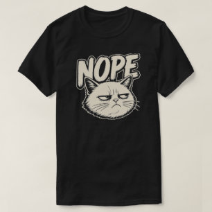 Minimale Nope Kat Stemmingsontwerp T-shirt