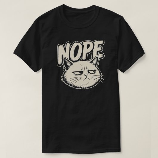 Minimale Nope Kat Stemmingsontwerp T-shirt (Design voorkant)