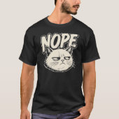 Minimale Nope Kat Stemmingsontwerp T-shirt (Voorkant)