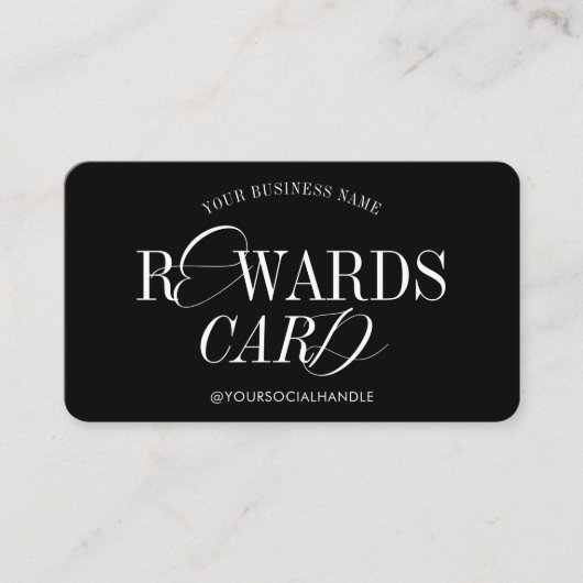 Minimale Nostalgische Kalligrafie Zwart & Wit Salo Klantenkaartje (Voorkant)