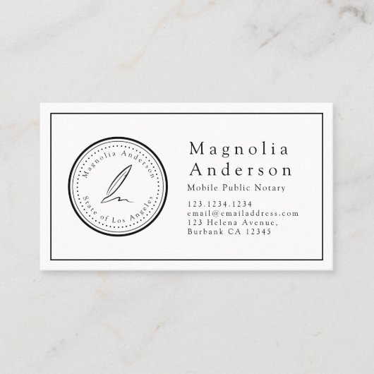 Minimale notarisstempel visitekaartje (Voorkant)