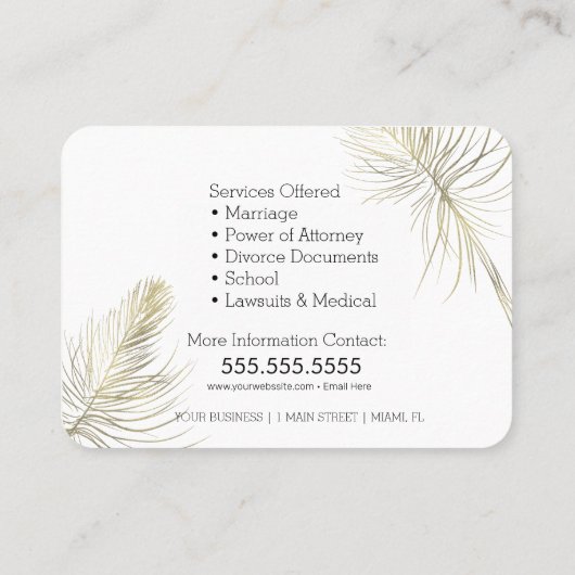 Minimale Noteerservices Gold Earthy Square Visitekaartje (Achterkant)