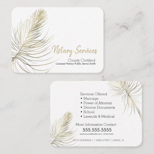 Minimale Noteerservices Gold Earthy Square Visitekaartje (Voorkant / Achterkant)