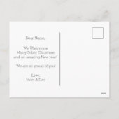 Minimale Nuchtere Kerst, Ondersteuning Nuchtere Ke Feestdagenkaart (Achterkant)