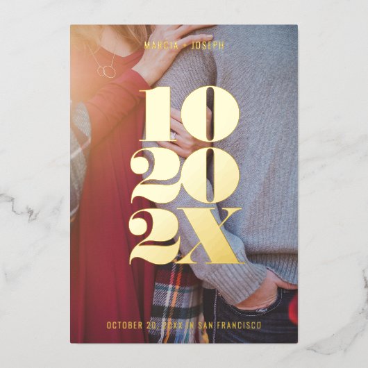 Minimale numerieke datum Opslaan datum Folie Uitnodiging (Voorkant)