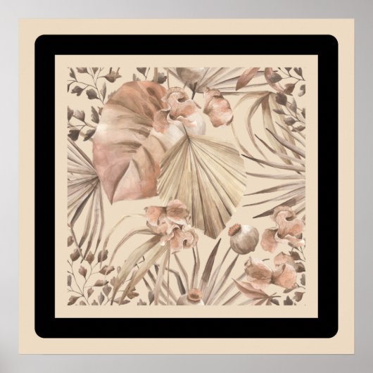 Minimale Oasis Floral Pattern Canvas afdrukken Poster (Voorkant)