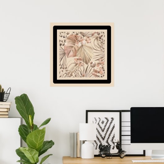 Minimale Oasis Floral Pattern Canvas afdrukken Poster (Thuiskantoor)