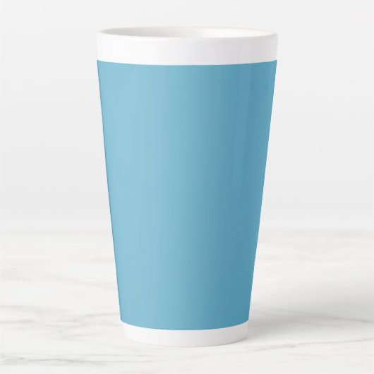 Minimale Ocean Blue Typography Tall Latte Mok (Voorkant)